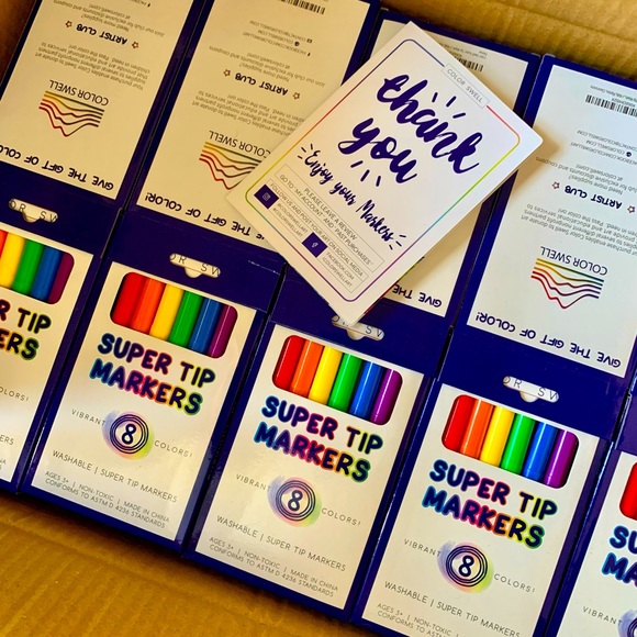 Washable Markers Bulk Pack 20 Boxes of 8 Vibrant Colors (160 Markers) - Picture 1 of 4